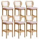 Ver imagem 1 de Kit 06 Banquetas Altas para Cozinha Bancada Sala Tela Betta Fixa L02 Suede Rosê - Lyam