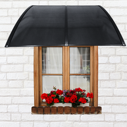 Toldo Policarbonato Preto Fumê 75 Cm X 1,2 Metro Kit Completo Proteção para Portas Janelas Compresso - 4