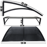 Toldo Policarbonato Preto Fumê 75 Cm X 1,2 Metro Kit Completo Proteção para Portas Janelas Compresso - 5