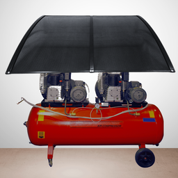 Toldo Policarbonato Preto Fumê 75 Cm X 1,2 Metro Kit Completo Proteção para Portas Janelas Compresso - 2