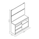 Ver imagem 3 de Rack com Painel para TVs Até 42 Polegadas - Germai Fenix - Nature/Off White