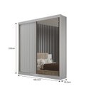 Ver imagem 2 de Guarda Roupa Ripado Espelho Gavetas Lugano 100% Mdf - Marcs