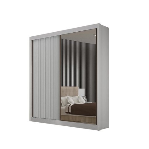 Guarda Roupa Ripado Espelho Gavetas Lugano 100% Mdf - Marcs