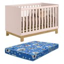 Ver imagem 2 de Berço Mini Cama Qencanto Slim 4315 Qmovi Rosa Acetinado + Colchão Ortobom