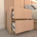 Ver imagem 5 de Cama Queen e Cabeceira C/ 2 Mesas e 2 Gavetas Mdf sob Medida Cor:carvalho Malva