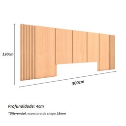 Cama Queen e Cabeceira C/ 2 Mesas e 2 Gavetas Mdf sob Medida Cor:carvalho Malva - 13
