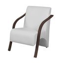Ver imagem 1 de Poltrona Decorativa 1 Lugar Vênus Braço Madeira D Salla Tecido Sintético (Courino) Branco