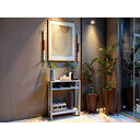 Ver imagem 1 de Aparador Mesinha, Mesa de Apoio, Mesa de Impressora Escritório. Cor: Branco e Cinza