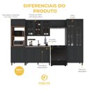 Ver imagem 5 de Armário de Cozinha Modulada Completa Fidelitá Nara 100% MDF 5 Peças 350cm 16 Portas 2 Gavetas sem