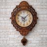 Relógio de Parede Pendulo Boala Floral Elegante Rustico 59cm - 2
