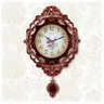 Relógio de Parede Pendulo Boala Floral Elegante Rustico 59cm - 4
