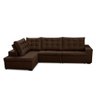 Sofá de Canto Retrátil e Reclinável com Molas 3,40x2,00 Le Jacke Suede Marrom Madelina Decor - 1