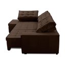 Ver imagem 3 de Sofá de Canto Retrátil e Reclinável com Molas 3,40x2,00 Le Jacke Suede Marrom Madelina Decor