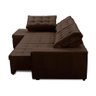 Sofá de Canto Retrátil e Reclinável com Molas 3,40x2,00 Le Jacke Suede Marrom Madelina Decor - 3