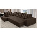 Ver imagem 2 de Sofá de Canto Retrátil e Reclinável com Molas 3,40x2,00 Le Jacke Suede Marrom Madelina Decor