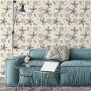 Ver imagem 2 de Papel de Parede Decorativo Floral Delicado Cores Leves 3,0m