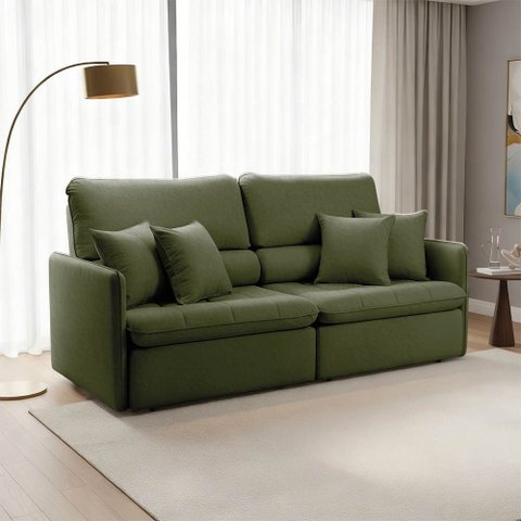 Sofá 4 Lugares Retrátil Reclinável 254cm Adams Linho K01 - D'rossi