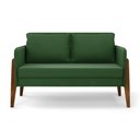 Ver imagem 3 de Kit 1 Sofá Namoradeira e 2 Poltronas Lana Suede Base de Madeira - D’Rossi Verde