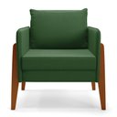 Ver imagem 4 de Kit 1 Sofá Namoradeira e 2 Poltronas Lana Suede Base de Madeira - D’Rossi Verde