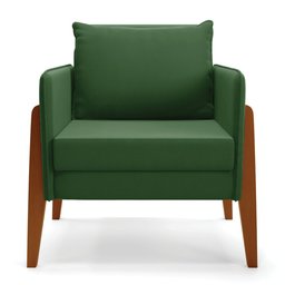 Kit 1 Sofá Namoradeira e 2 Poltronas Lana Suede Base de Madeira - D'Rossi DRossi Verde - 4