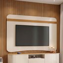 Ver imagem 1 de Painel TV 80 pol Orgânico 200cm Ermione B01 Off White Cinamomo - Lyam Decor