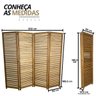 Biombo Decorativo de Madeira 4 Folhas Ripado Sanfonado - Maju Madeiral - 2