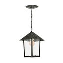 Ver imagem 1 de Pendente Colonial Quadrado Vidro Liso 1xe27 Preto Blumenau Iluminação Pendente Quadrado Externo