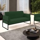 Ver imagem 4 de Sofá Namoradeira Base Industrial Alta Preto Marisa Veludo Verde D03 - D\'rossi