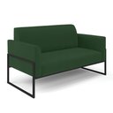 Ver imagem 1 de Sofá Namoradeira Base Industrial Alta Preto Marisa Veludo Verde D03 - D\'rossi