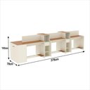 Ver imagem 6 de Estação de Trabalho 6 Lugares Office Smart 6 Mesas 4 Armários 1 Aparador - Off White e Cedro