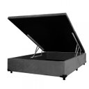 Ver imagem 2 de Cama Box Baú Solteirão Suede(96x203) - Cinzachumbo
