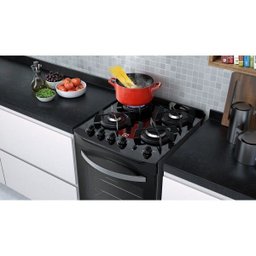 Fogão de Piso Electrolux 4 Bocas Chama Rápida Mesa de Vidro Preto Bivolt 52Gp - 6 Fogão de Piso Electrolux 4 Bocas Chama Rápida Mesa de Vidro Preto Bivolt 52Gp - 6