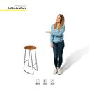 Ver imagem 2 de Kit 2 Banquetas Altas Industrial Madeira Maciça Peroba Rosa