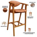 Ver imagem 4 de Kit 06 Banquetas Alta Cozinha Bancada Bar Sala de Jantar Fixa Cecília L02 Couríssimo Camel - Lyam De