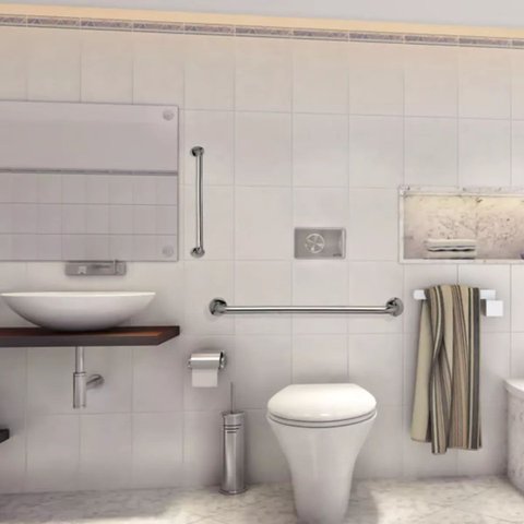 Alça de Apoio 50cm Banheiro Inox Barra Idoso Deficiente Acessibilidade Cadeirante Resistente Box Seg