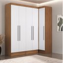 Ver imagem 1 de Quarto Completo 5 Portas 4 Gavetas 2 Peças Viena Espresso Móveis Marrom/Nogal/Branco