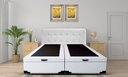 Ver imagem 2 de Cama Box Baú Queen Bipartido Sintético Branco 38x158x198