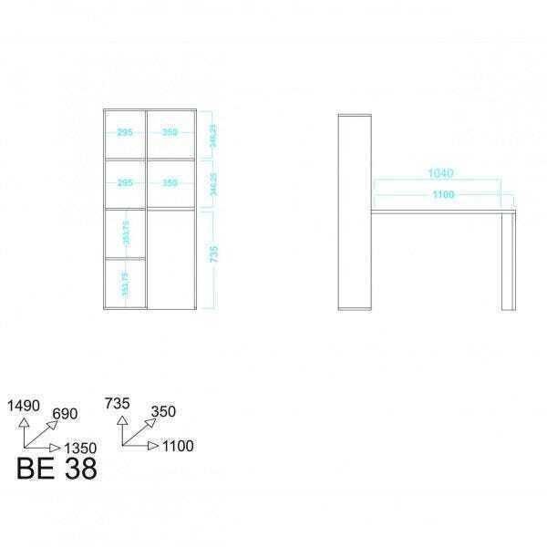 Escrivaninha Estante Be 38 Cube BRV Móveis - 4