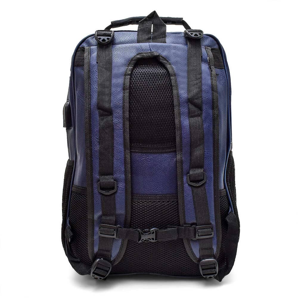 Mochila Bolsa Couro Masculina Feminina Notebook Impermeável Reforçada Usb/fone - 3