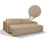 Sofá Cama 3 Lugares Retrátil Espinélio Linho 268 Cm Redenobre:bege - 3