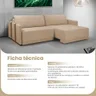 Sofá Cama 3 Lugares Retrátil Espinélio Linho 268 Cm Redenobre:bege - 5