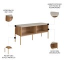 Ver imagem 3 de Banco Sapateira Estofada para Quarto Pé Metal Arlo A10 Hanover/dourado - Mpozenato