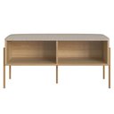 Ver imagem 5 de Banco Sapateira Estofada para Quarto Pé Metal Arlo A10 Hanover/dourado - Mpozenato