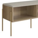 Ver imagem 6 de Banco Sapateira Estofada para Quarto Pé Metal Arlo A10 Hanover/dourado - Mpozenato