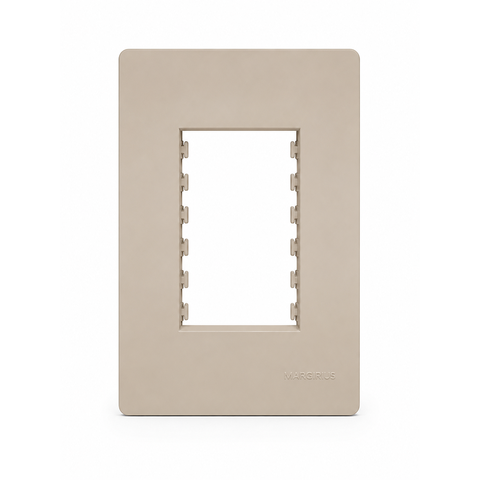 Placa+Suporte 4x2 3 Postos Infiniti Plus Duna Margirius Cor:Duna
