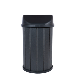 Lixeira Madeira Plástica 100 Litros - 70 Cm:cinza/preto - 3