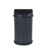 Lixeira Madeira Plástica 100 Litros - 70 Cm:cinza/preto - 3