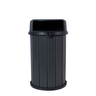 Lixeira Madeira Plástica 100 Litros - 70 Cm:cinza/preto - 1