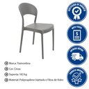 Ver imagem 2 de Cadeira Tramontina Sissi Eco em Polipropileno e Fibra de Vidro Fechada Cinza 92046417