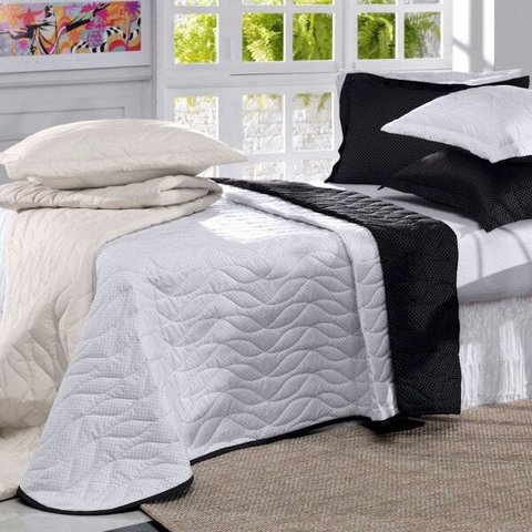 Kit Colcha King All Design Mini Poa - Branco